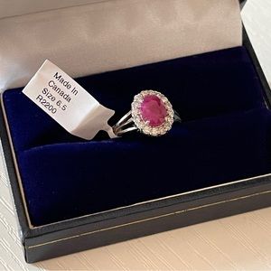 Burmese ruby with diamonds value 7300$